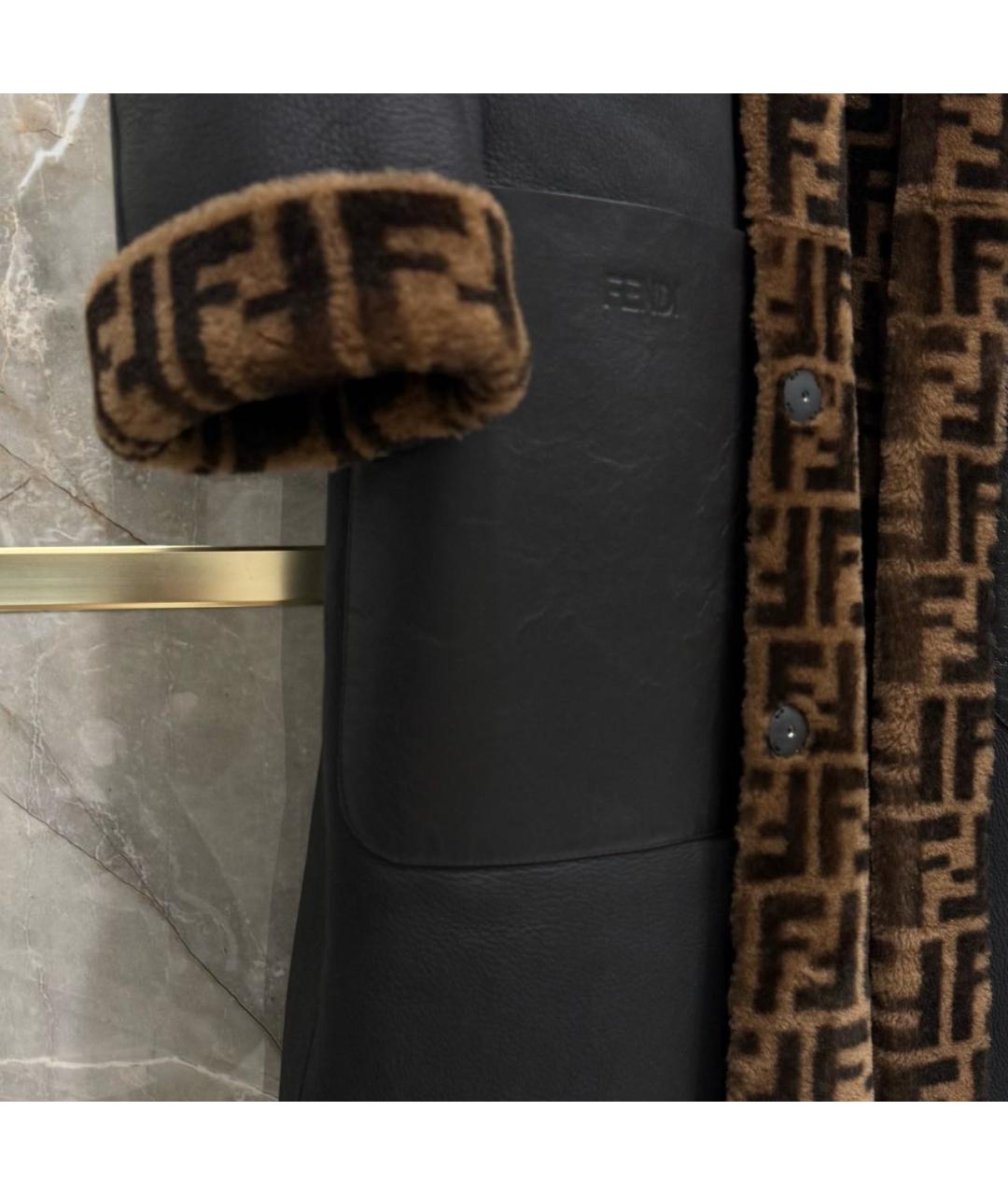 FENDI Коричневая кожаная дубленка, фото 5
