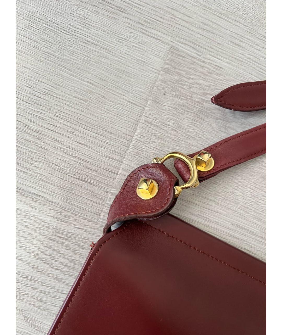 CARTIER Бордовая кожаная сумка через плечо, фото 5