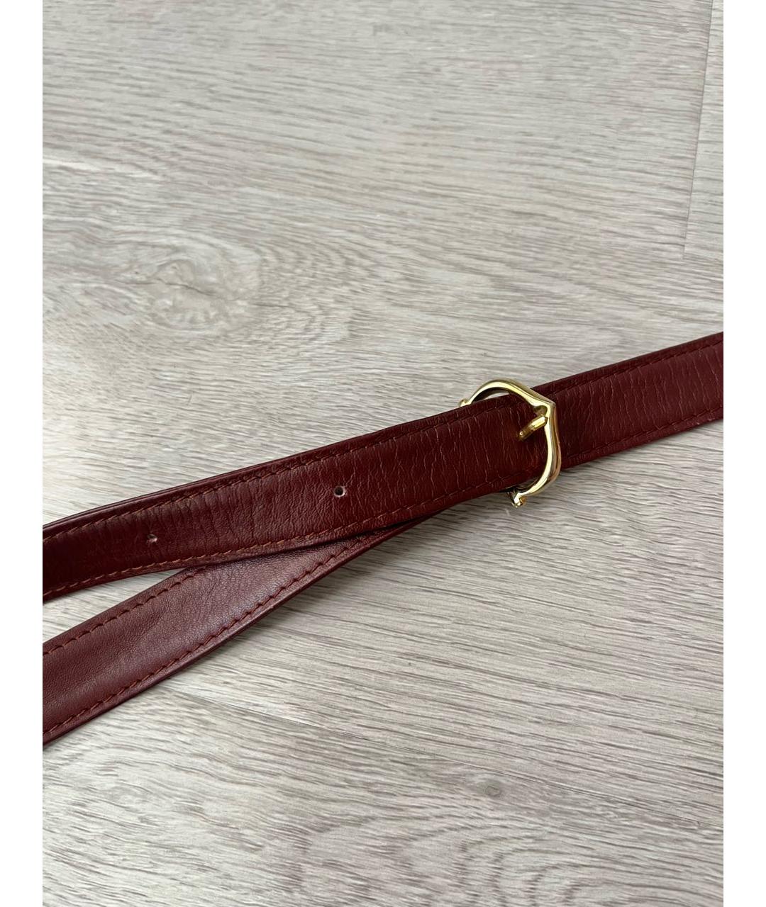 CARTIER Бордовая кожаная сумка через плечо, фото 4