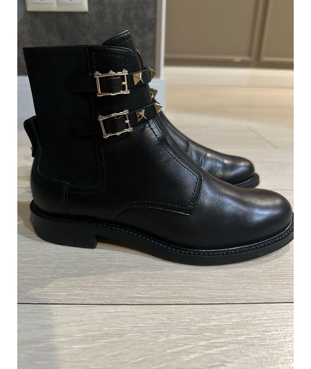 VALENTINO Черные кожаные ботинки, фото 8