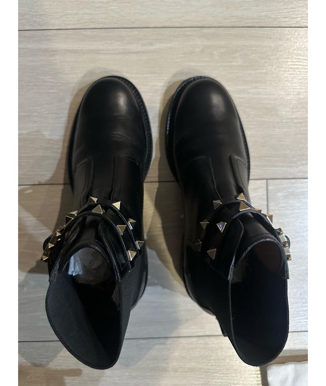 VALENTINO Черные кожаные ботинки, фото 3