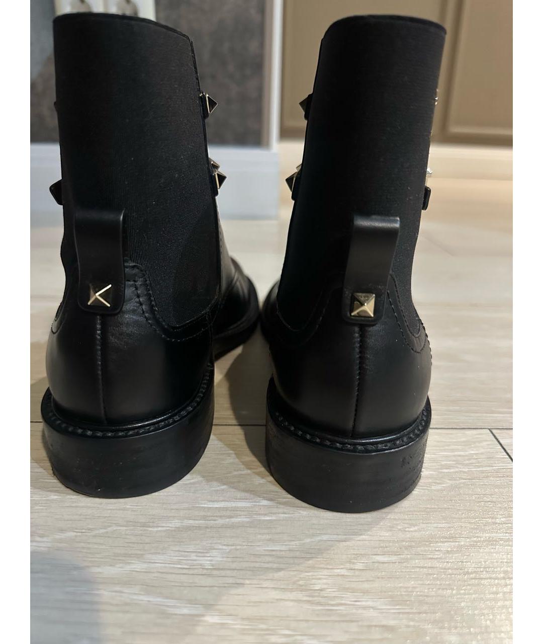 VALENTINO Черные кожаные ботинки, фото 4