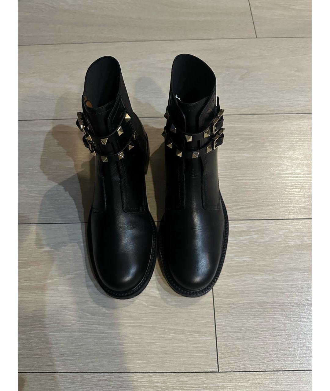 VALENTINO Черные кожаные ботинки, фото 2