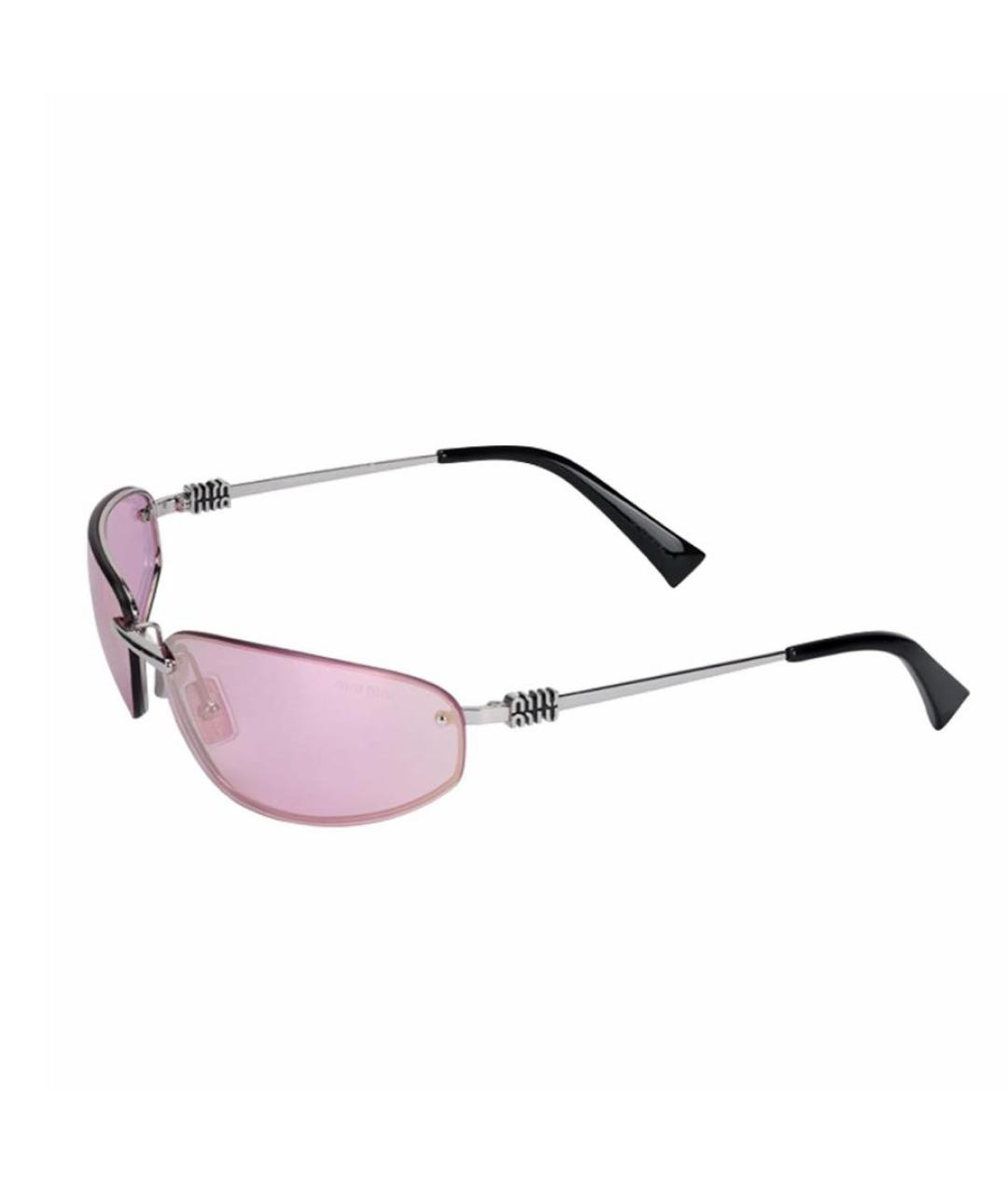 MIU MIU Розовые металлические солнцезащитные очки, фото 2