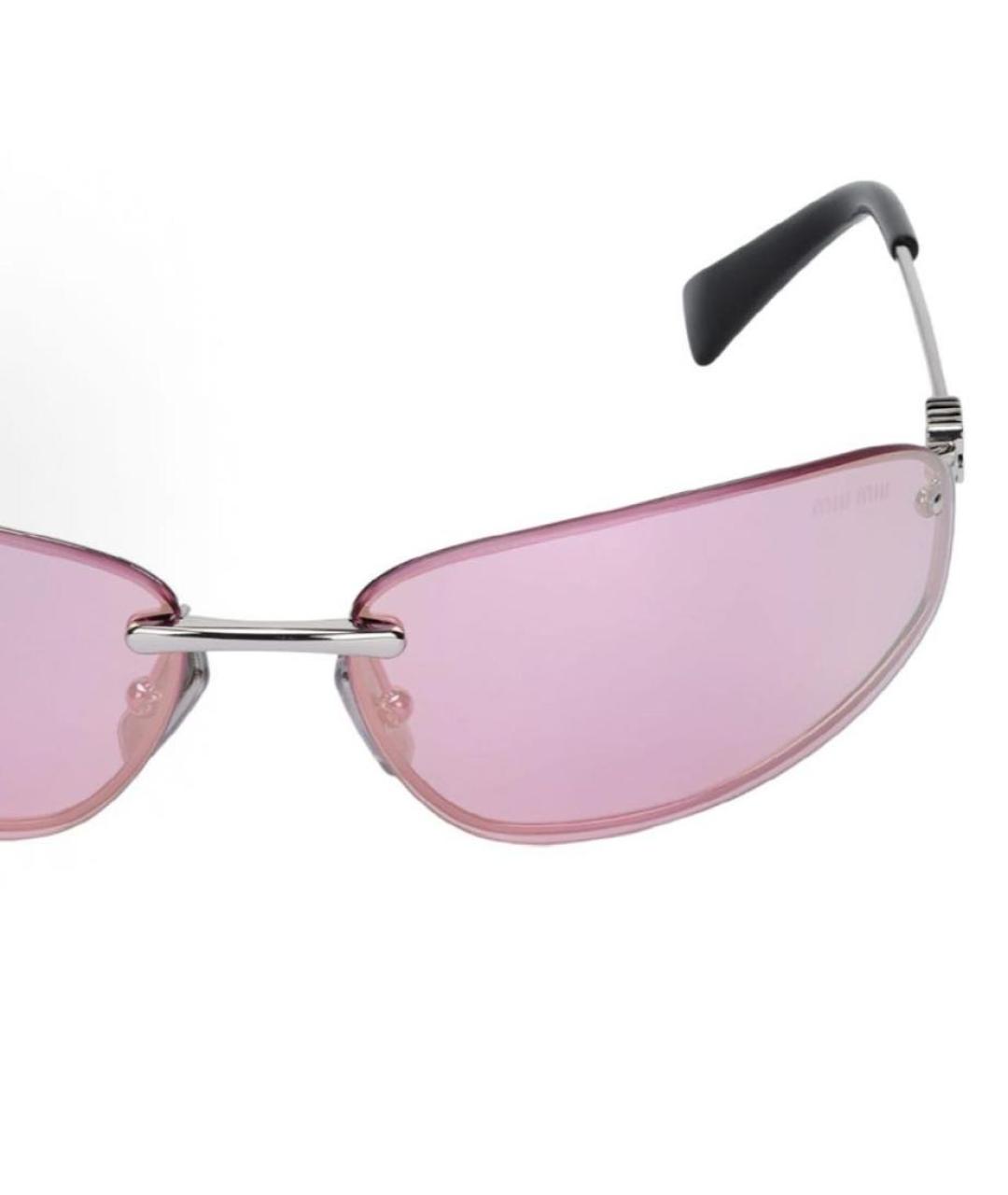 MIU MIU Розовые металлические солнцезащитные очки, фото 3