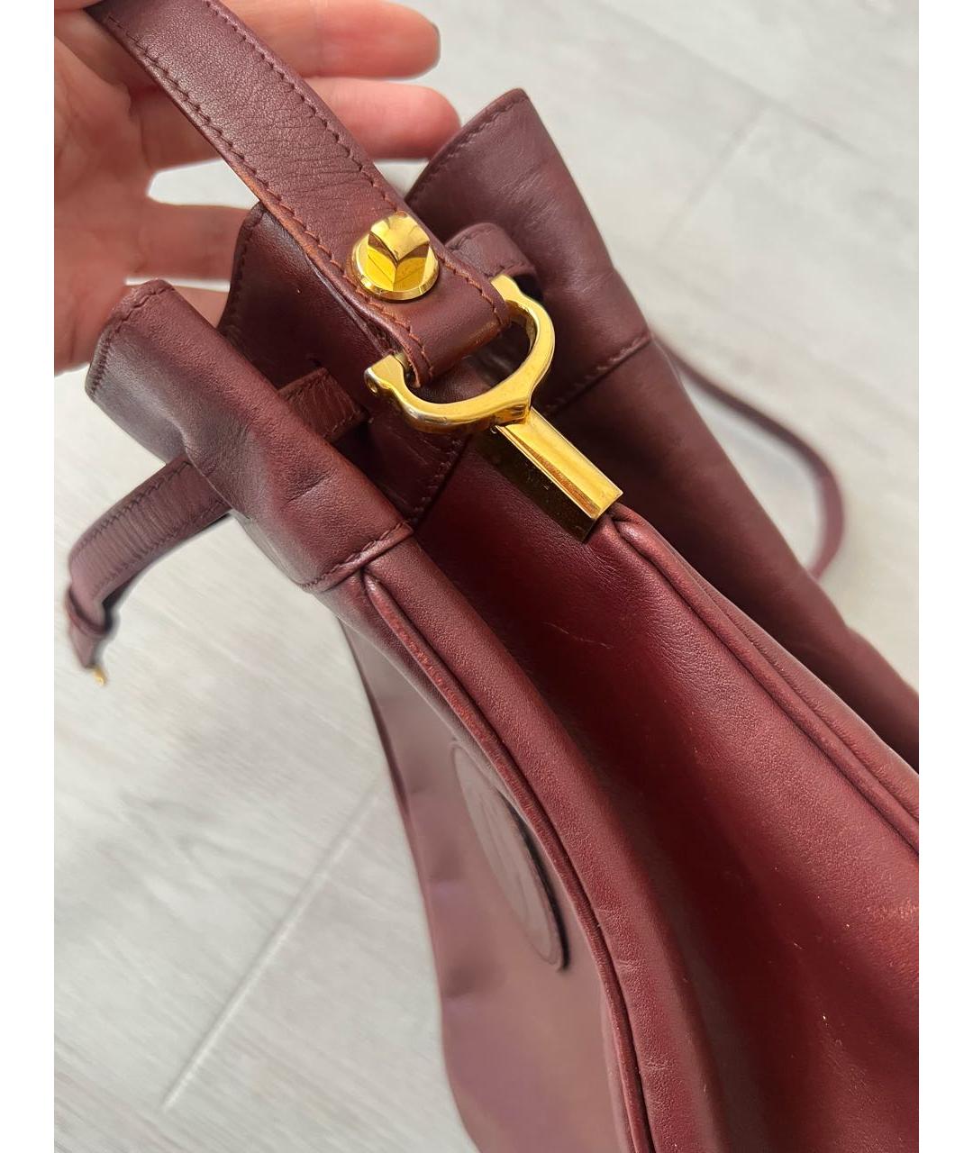 CARTIER Бордовая кожаная сумка через плечо, фото 3