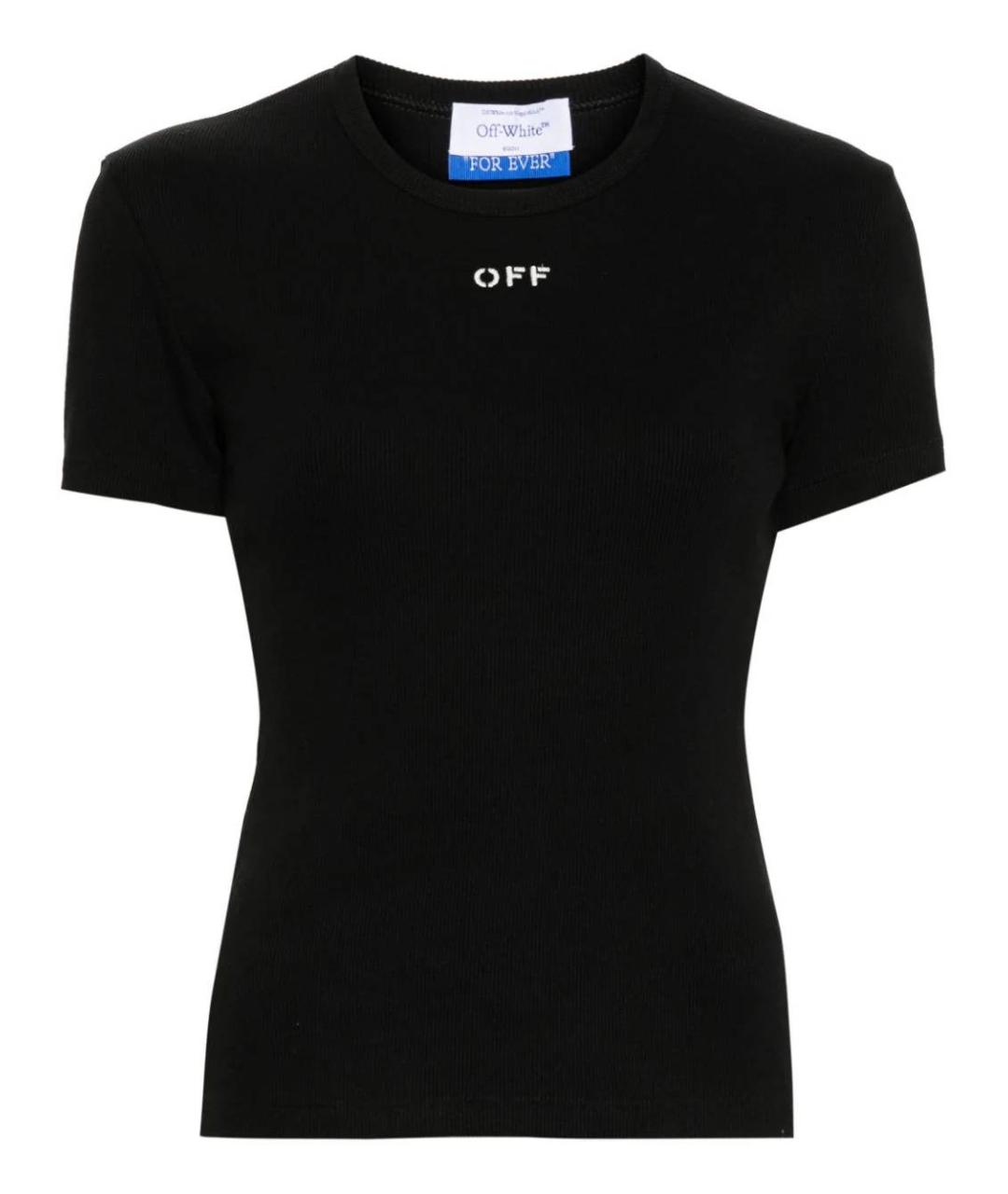 OFF-WHITE Черная хлопковая футболка, фото 1