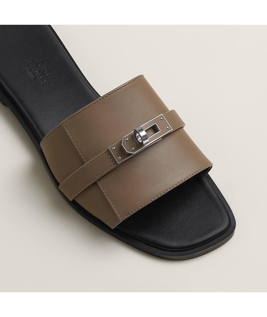 HERMES Кожаные шлепанцы, фото 4