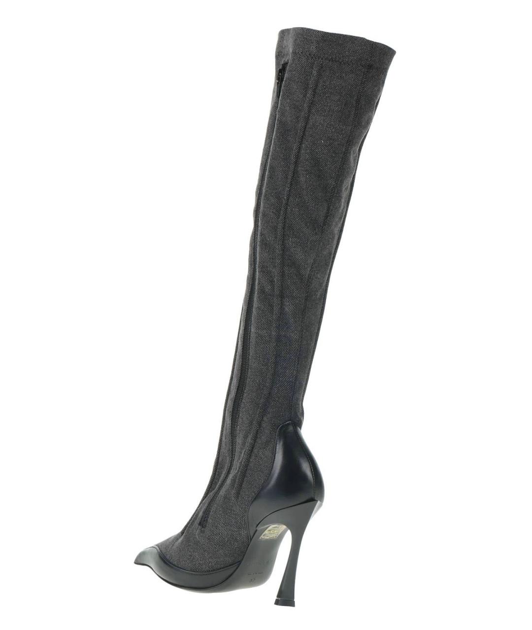 MUGLER Антрацитовые текстильные сапоги, фото 4