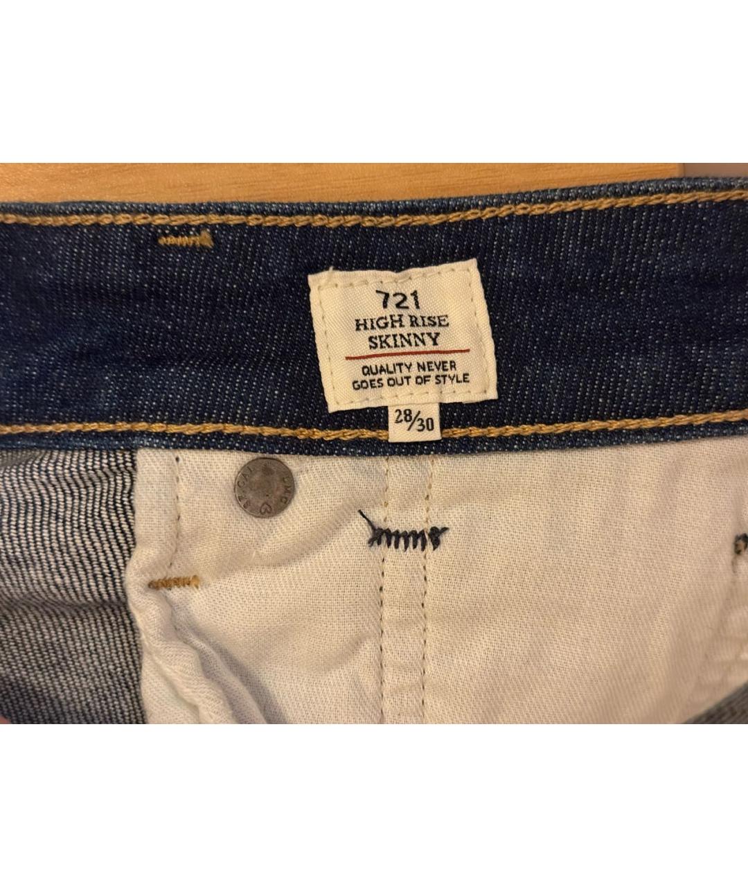LEVI'S Темно-синие хлопковые джинсы слим, фото 6