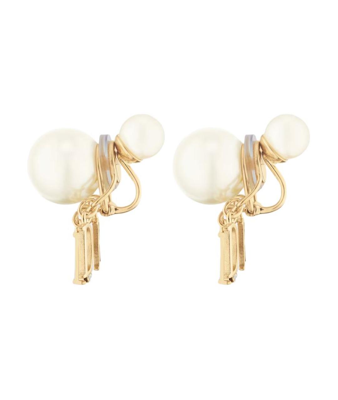 CHRISTIAN DIOR Золотые металлические серьги, фото 2