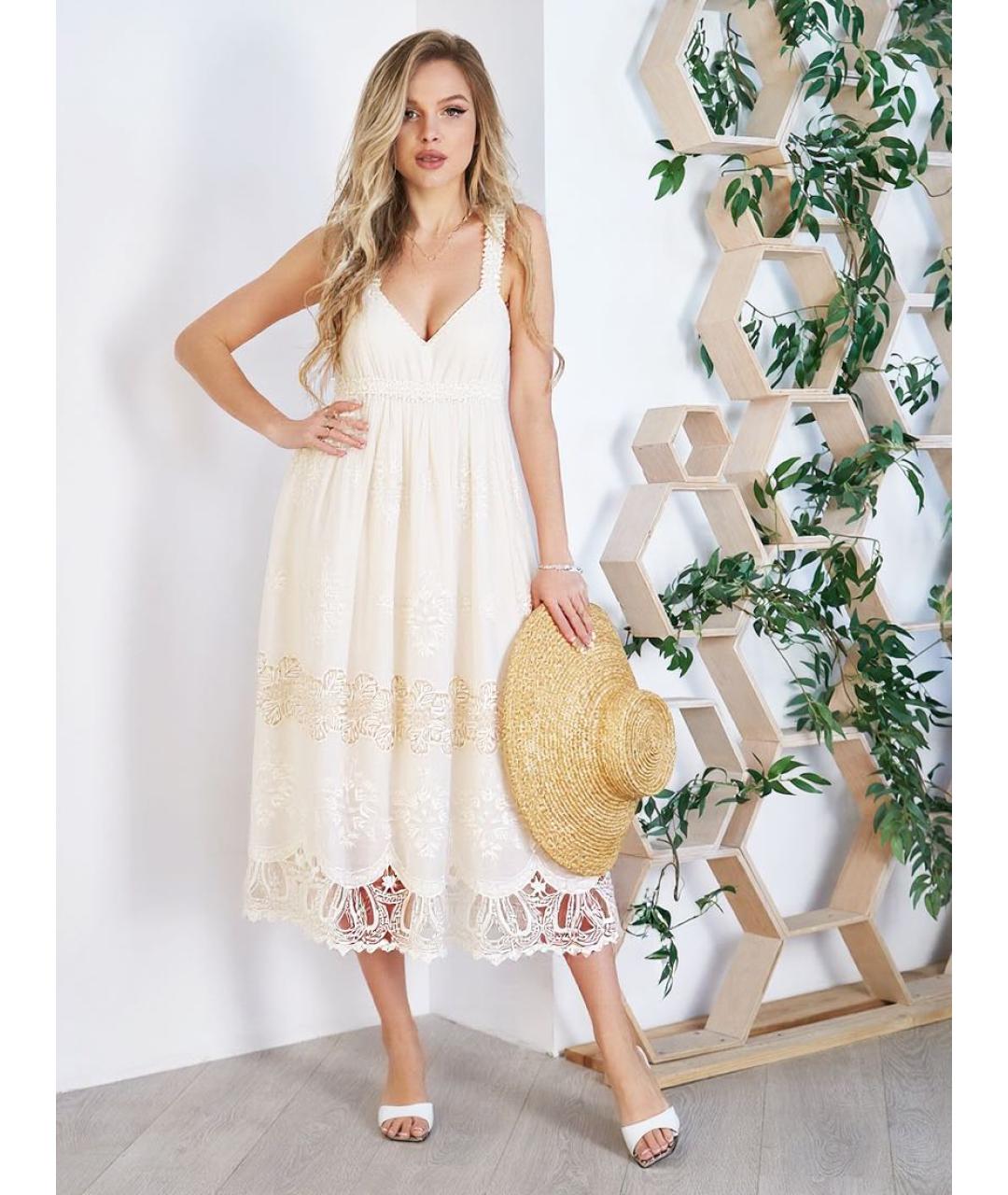 DOLCE&GABBANA Белый хлопковый сарафан, фото 6