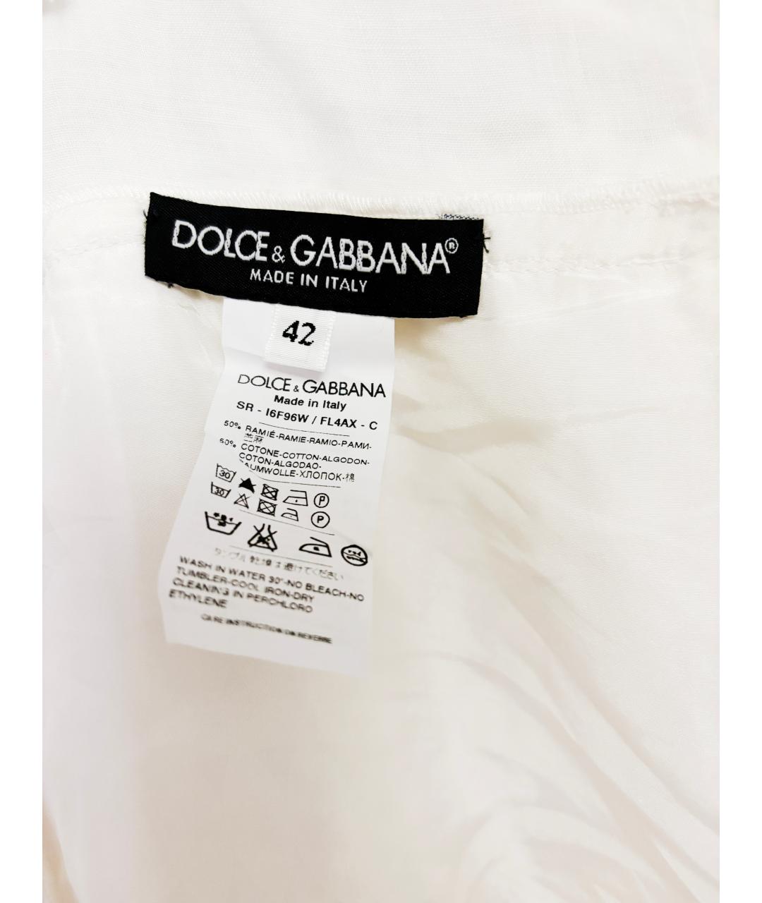 DOLCE&GABBANA Белый хлопковый сарафан, фото 3