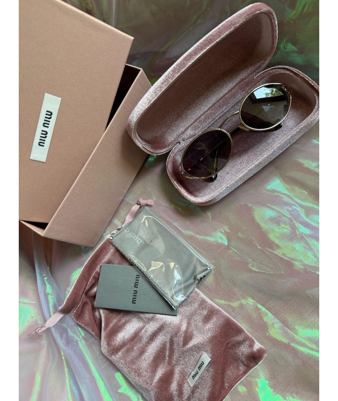MIU MIU Фиолетовые металлические солнцезащитные очки, фото 2