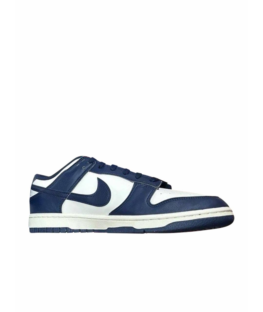 NIKE Темно-синие кожаные низкие кроссовки / кеды, фото 1