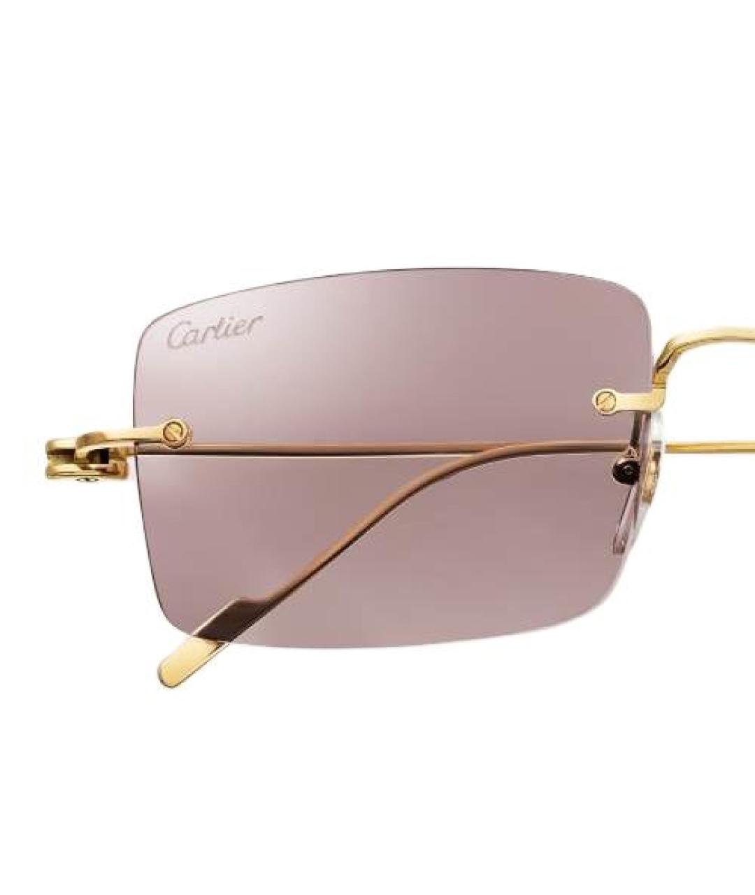 CARTIER Золотые металлические солнцезащитные очки, фото 3