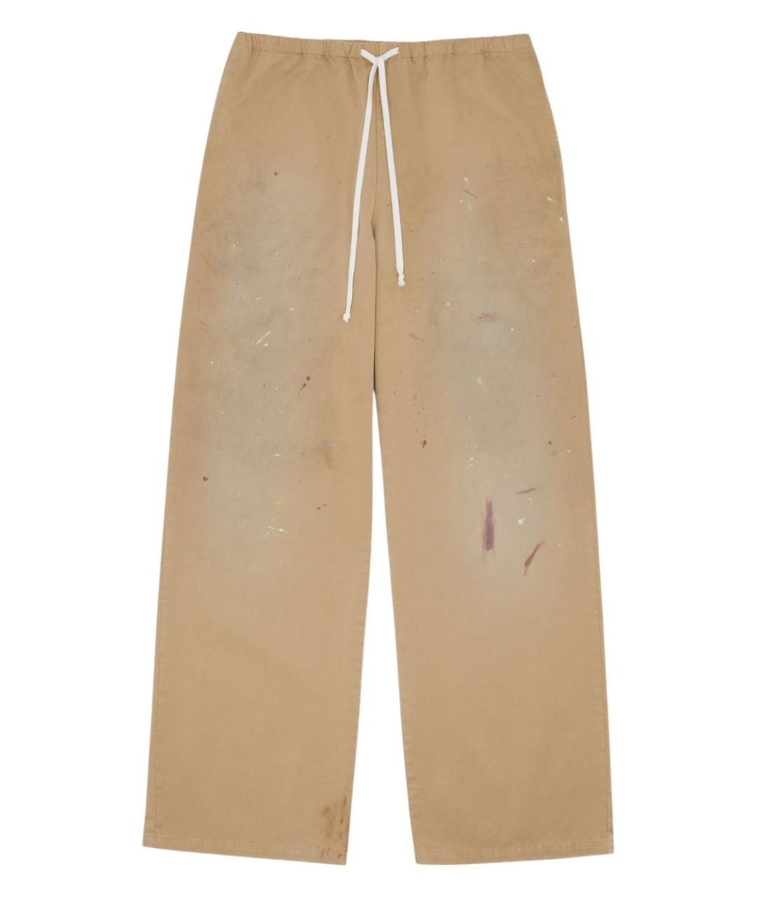 MM6 MAISON MARGIELA Бежевые хлопковые повседневные брюки, фото 1