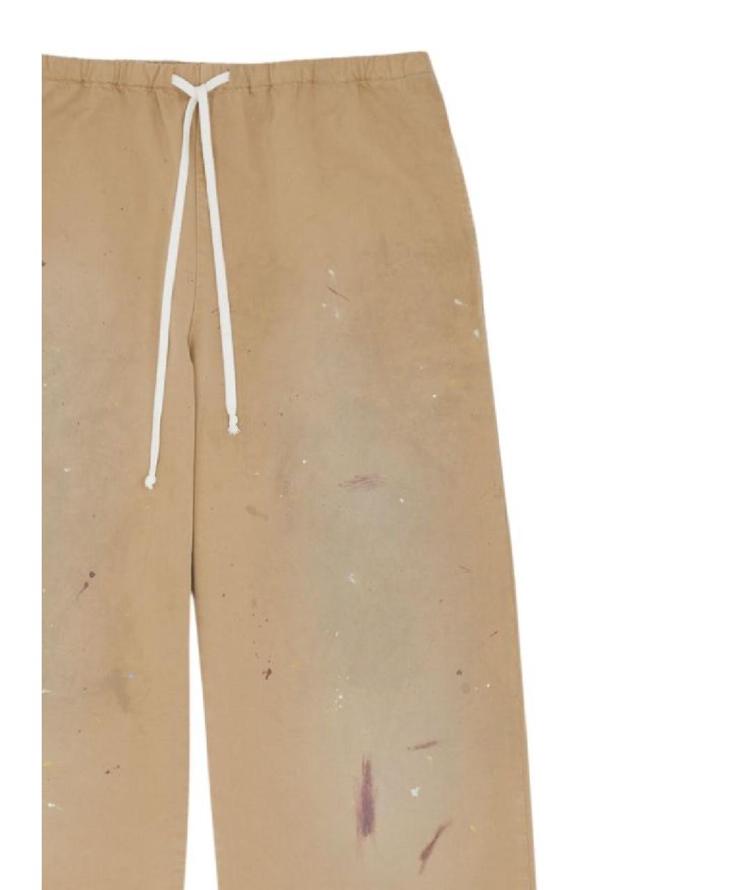 MM6 MAISON MARGIELA Бежевые хлопковые повседневные брюки, фото 2