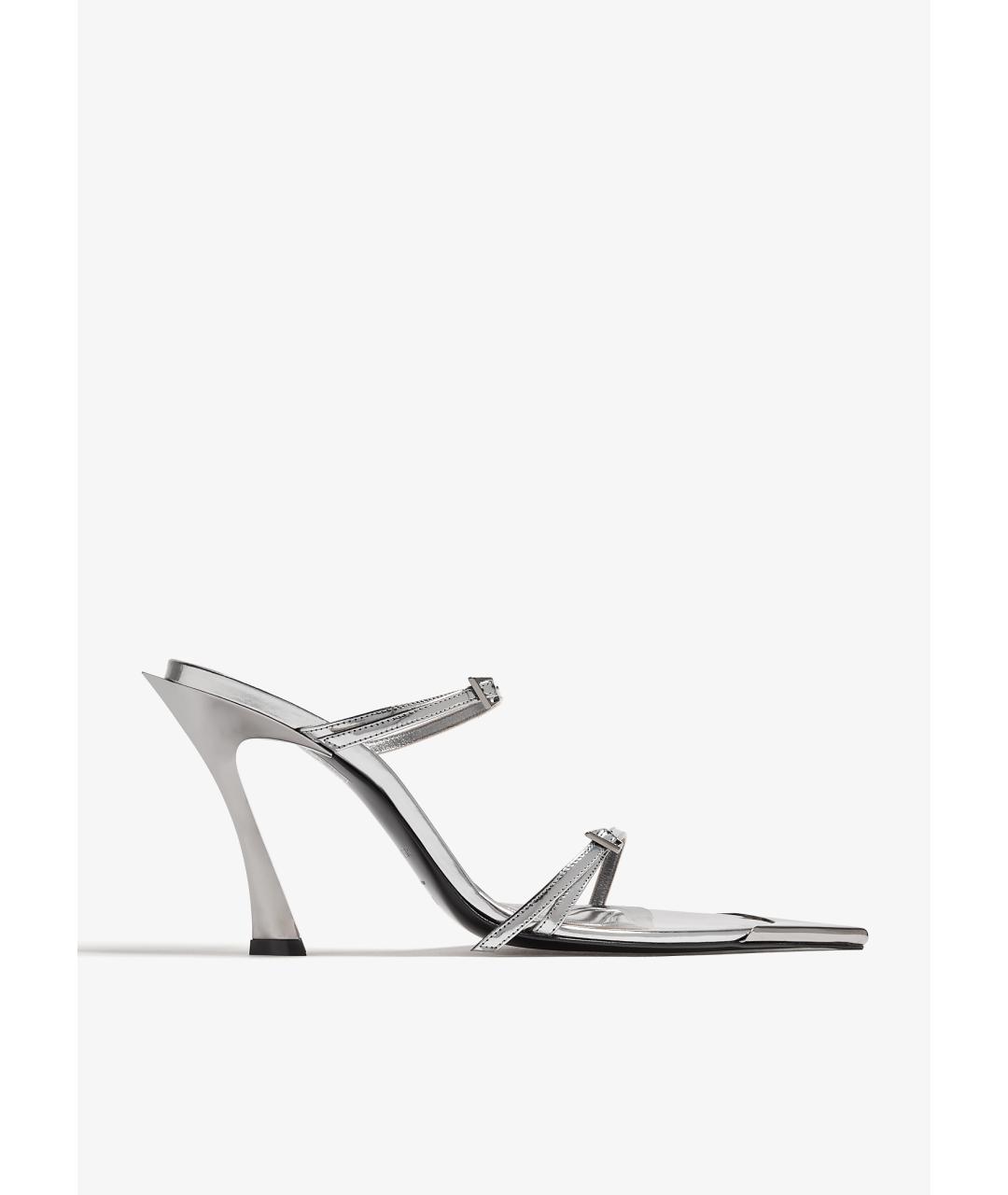 MUGLER Серебряные кожаные мюли, фото 10