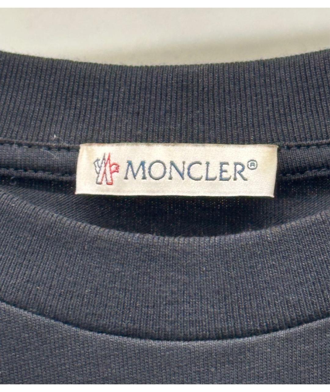 MONCLER Черная хлопковая футболка, фото 3