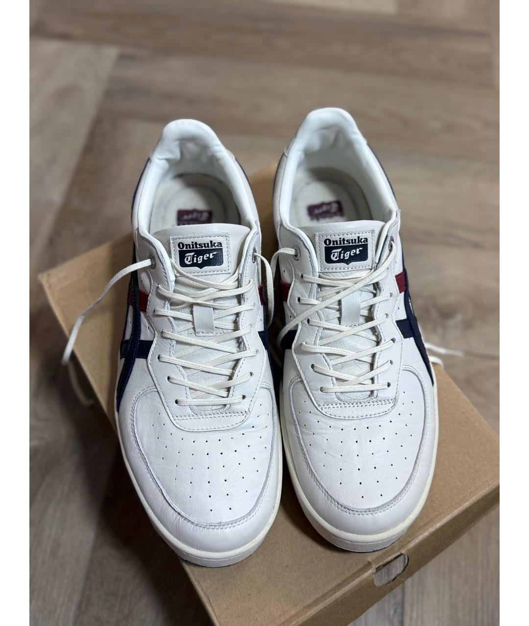 ONITSUKA TIGER Белые кожаные низкие кроссовки / кеды, фото 2
