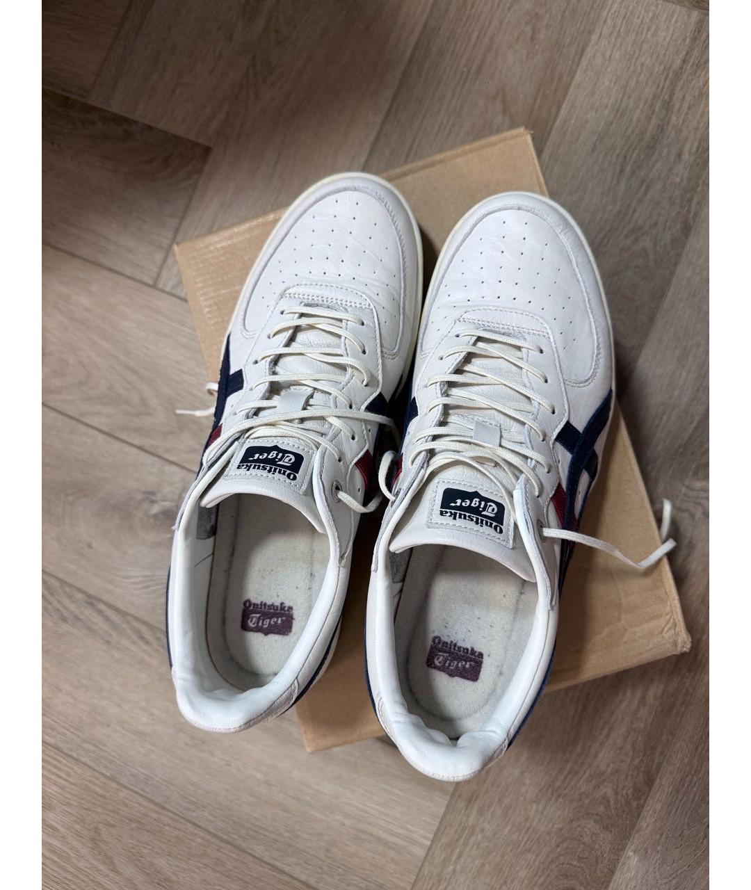 ONITSUKA TIGER Белые кожаные низкие кроссовки / кеды, фото 3