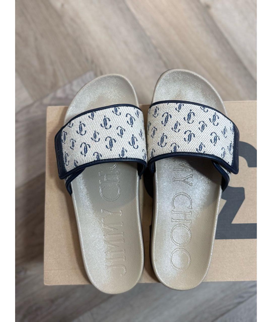 JIMMY CHOO Бежевые шлепанцы, фото 3