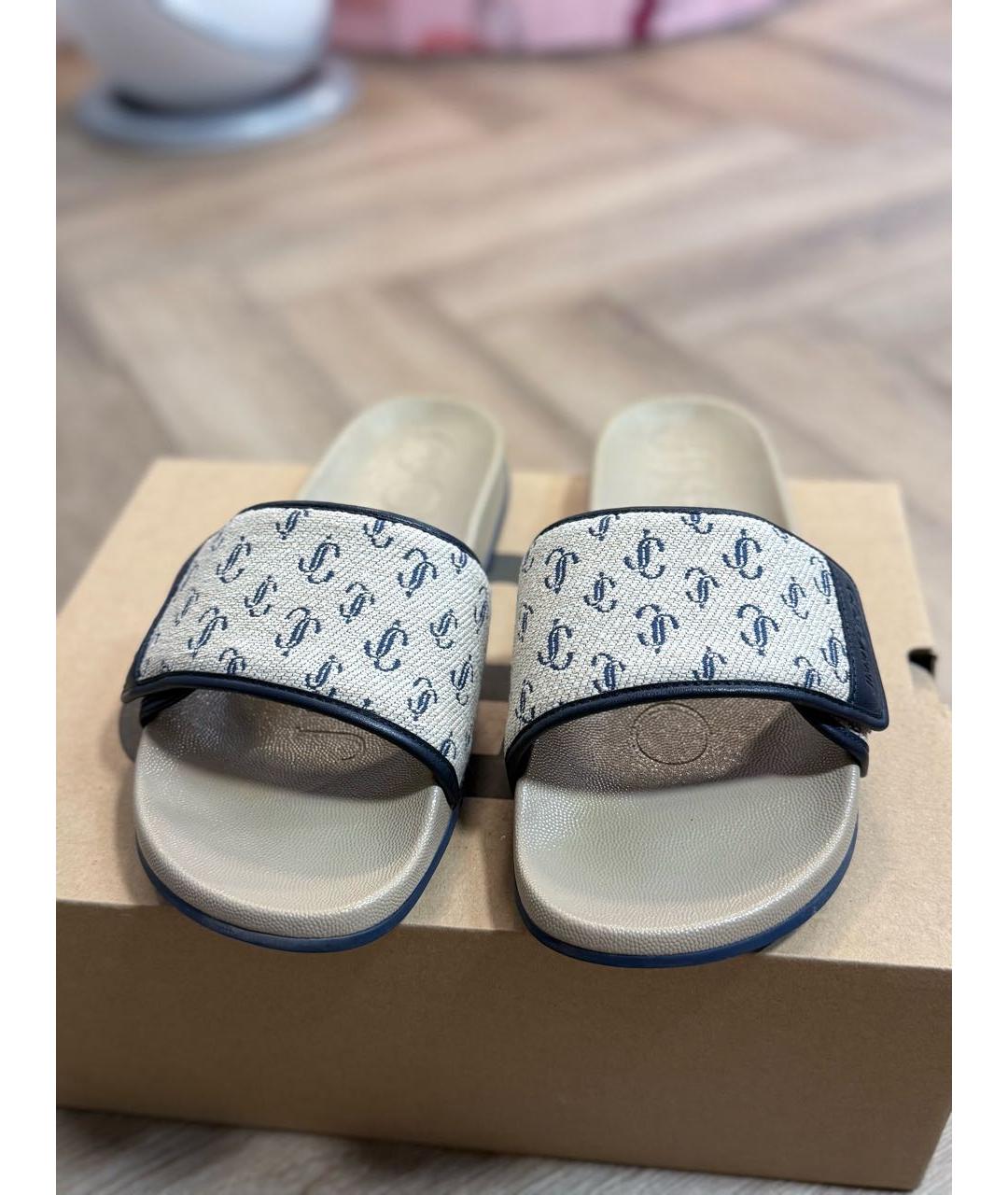 JIMMY CHOO Бежевые шлепанцы, фото 2