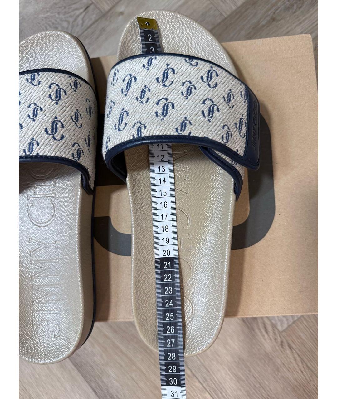 JIMMY CHOO Бежевые шлепанцы, фото 5