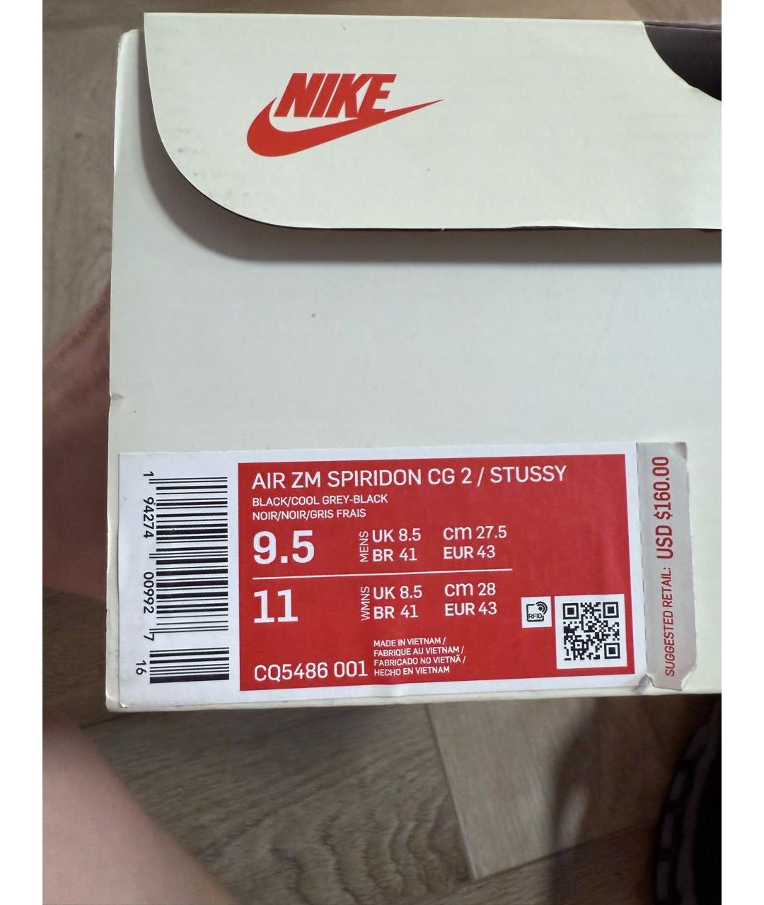 NIKE Черные текстильные низкие кроссовки / кеды, фото 5