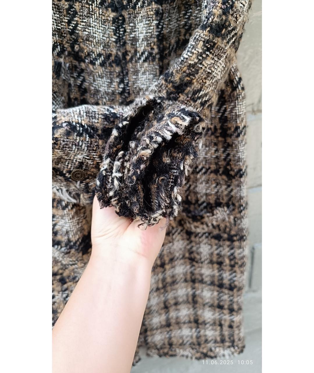 CHANEL Коричневое твидовое пальто, фото 8