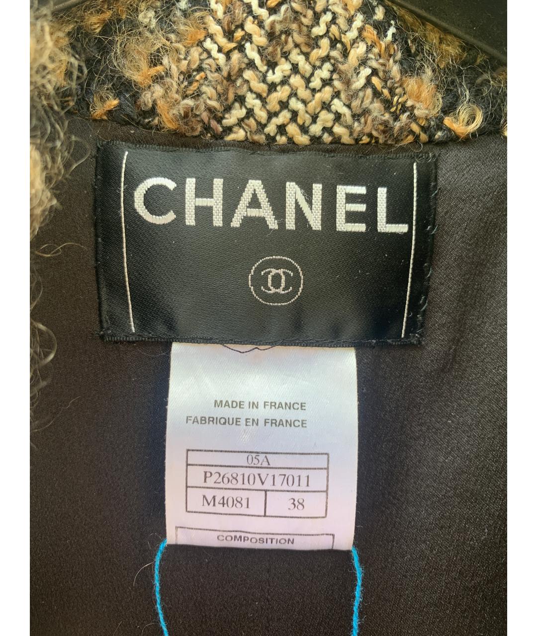 CHANEL Коричневое твидовое пальто, фото 3