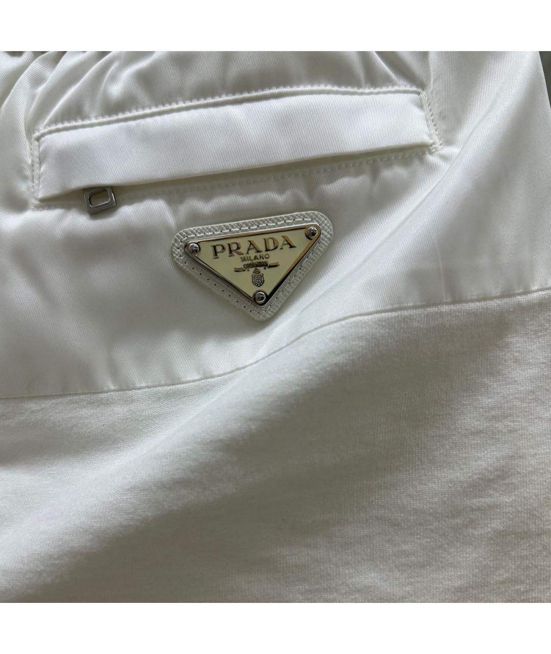 PRADA Белые полиэстеровые шорты, фото 4