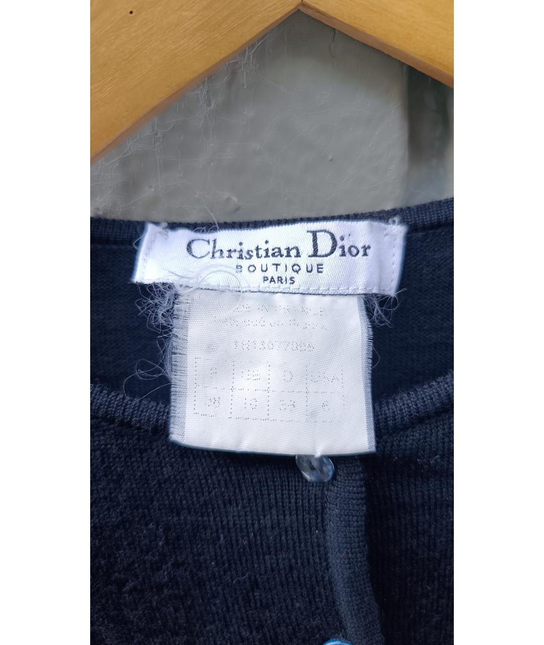 CHRISTIAN DIOR Черный шерстяной кардиган, фото 7