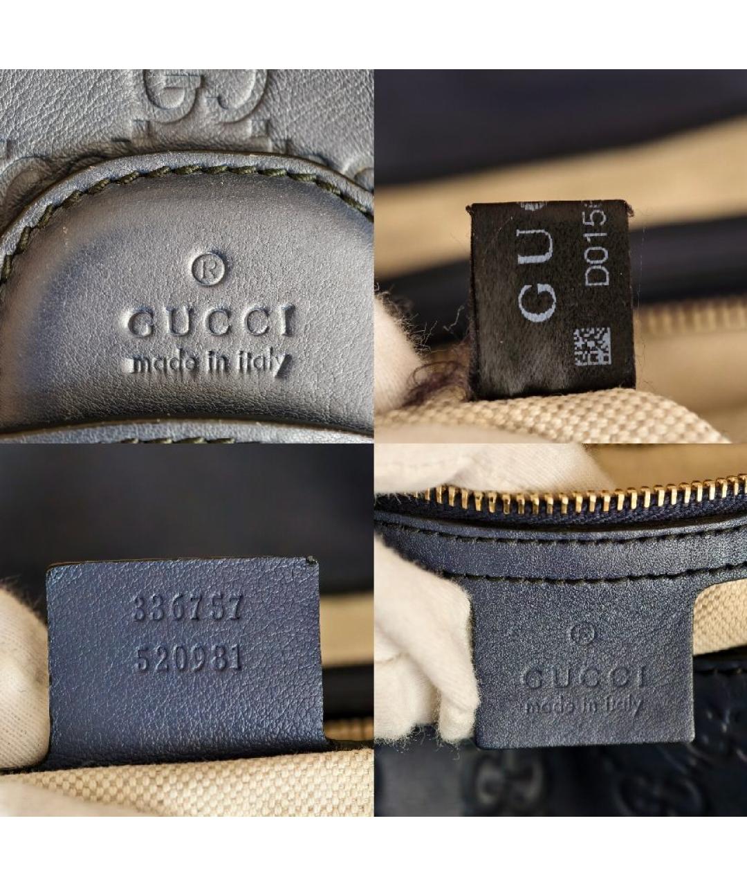 GUCCI Темно-синяя кожаная сумка через плечо, фото 5