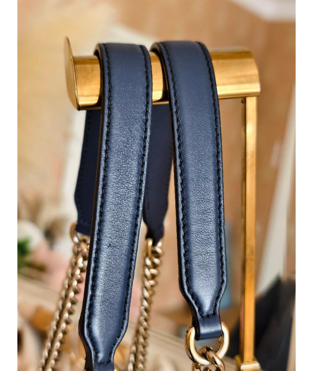GUCCI Темно-синяя кожаная сумка через плечо, фото 7