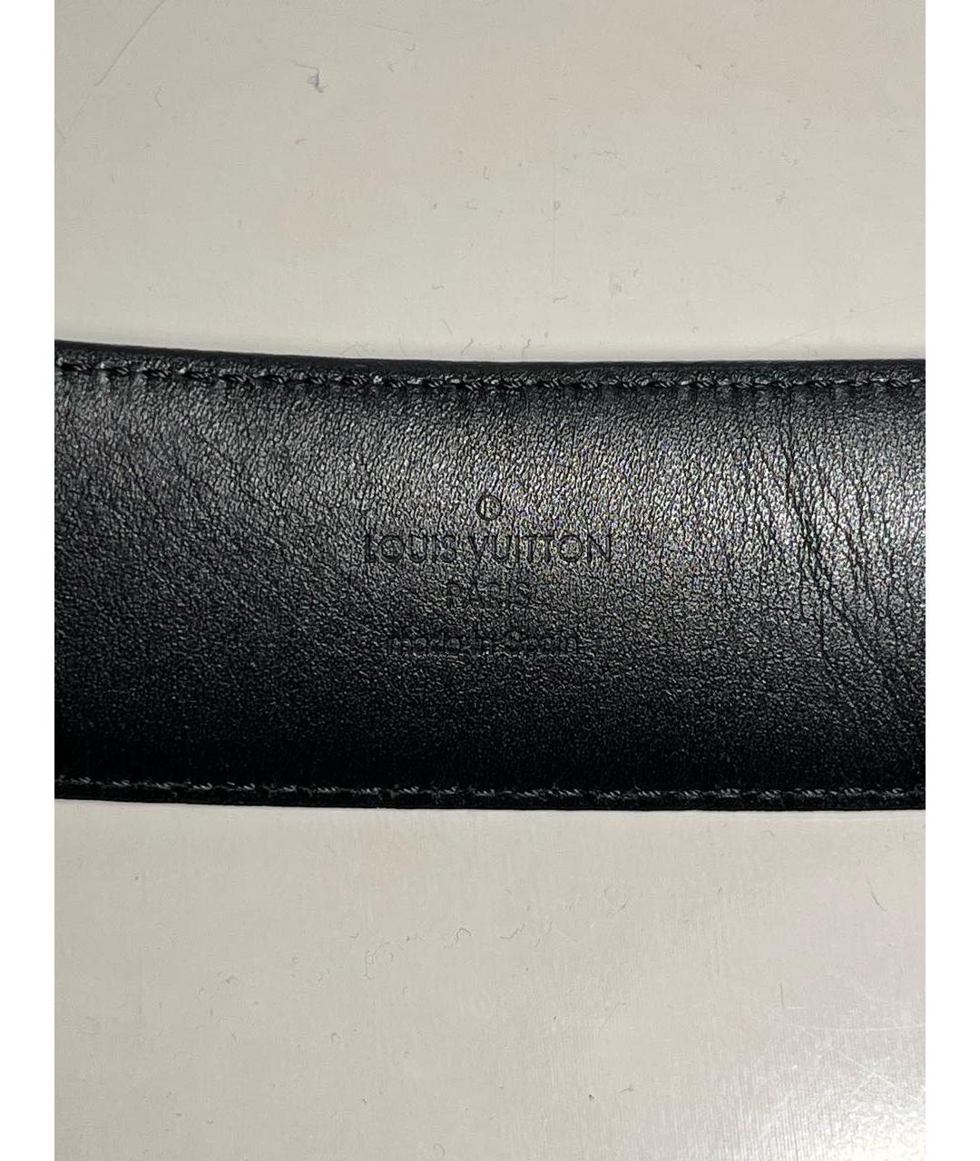 LOUIS VUITTON Антрацитовый кожаный ремень, фото 3