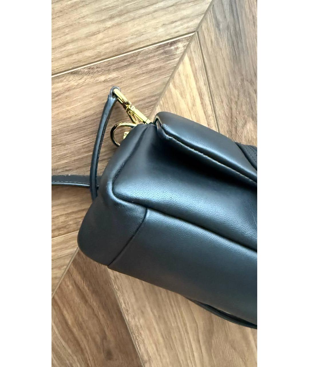 JACQUEMUS Черная кожаная сумка с короткими ручками, фото 7