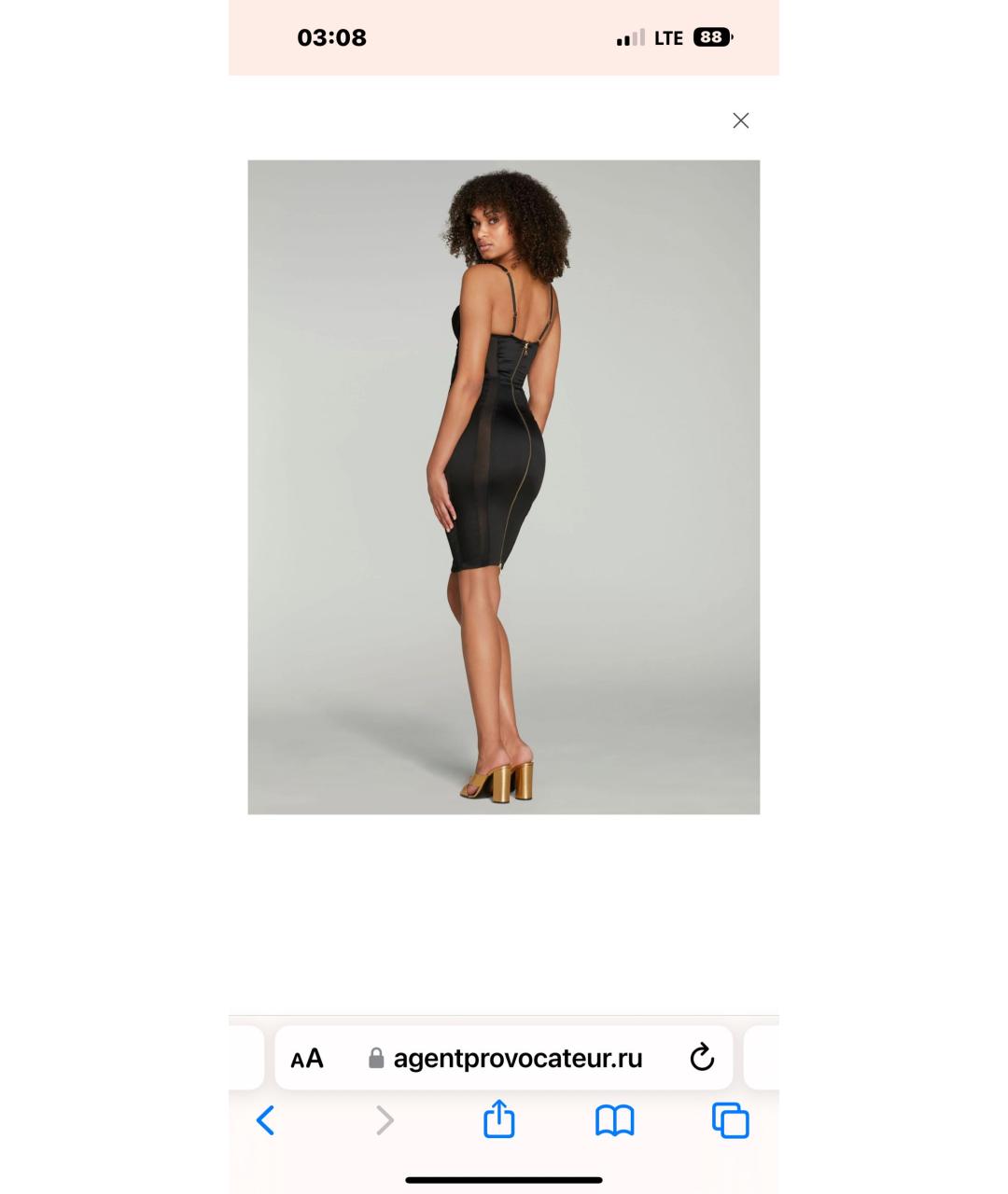 AGENT PROVOCATEUR Черное полиамидовое коктейльное платье, фото 6