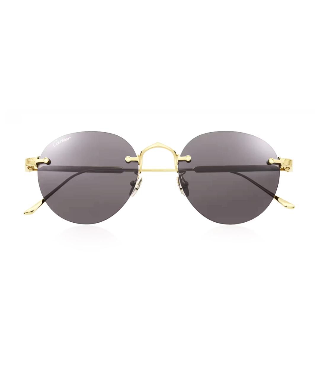 CARTIER Золотые металлические солнцезащитные очки, фото 2