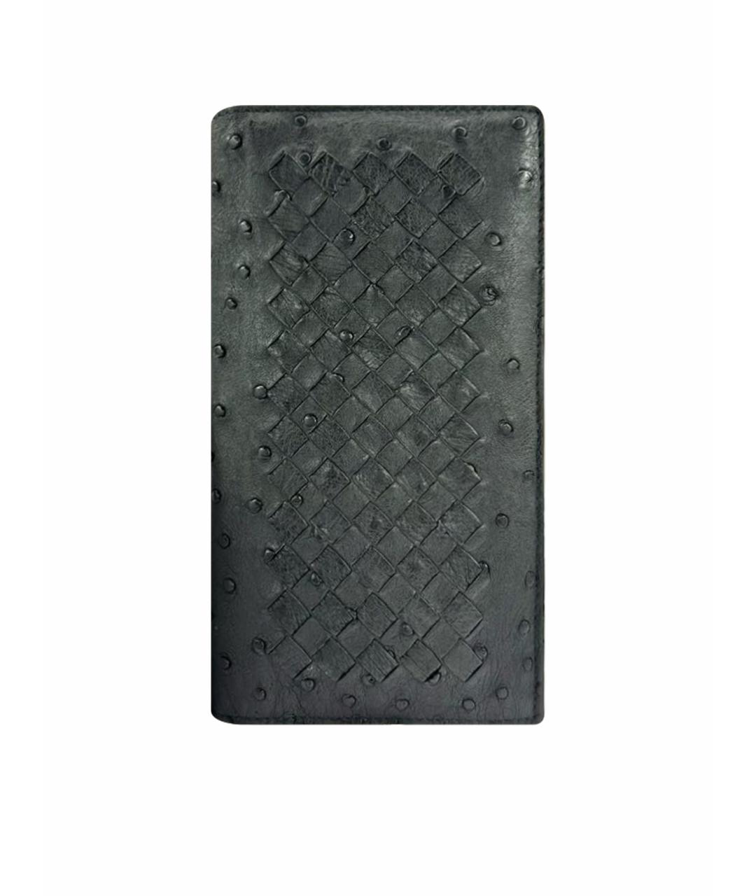 BOTTEGA VENETA Черный кожаный кошелек, фото 1