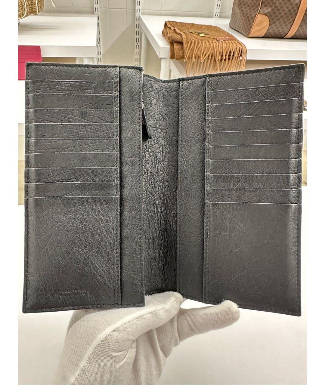 BOTTEGA VENETA Черный кожаный кошелек, фото 4