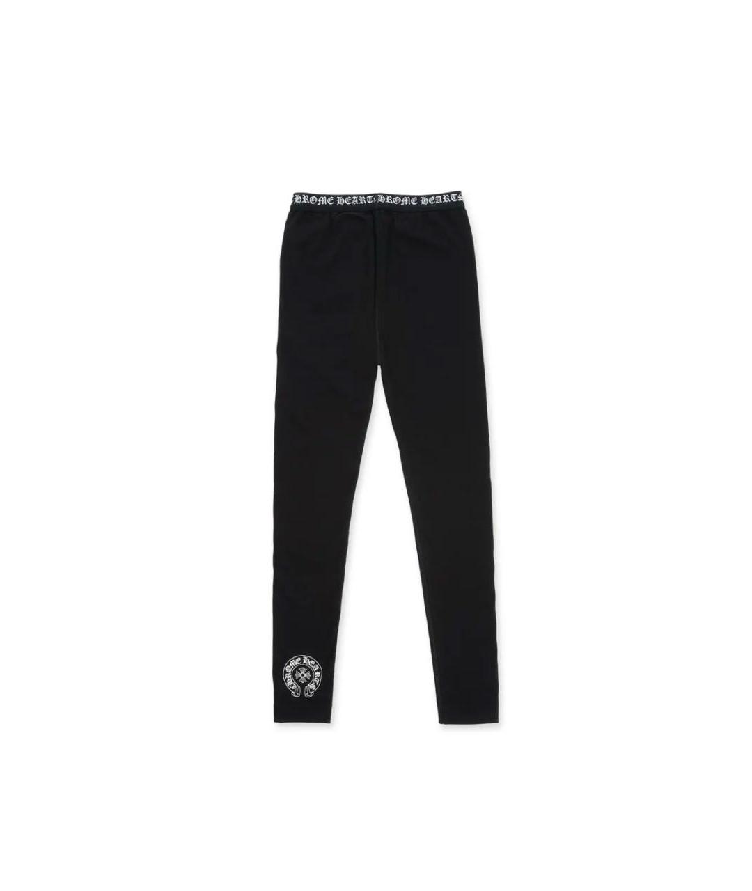CHROME HEARTS Черные хлопко-эластановые леггинсы и велосипедки, фото 1