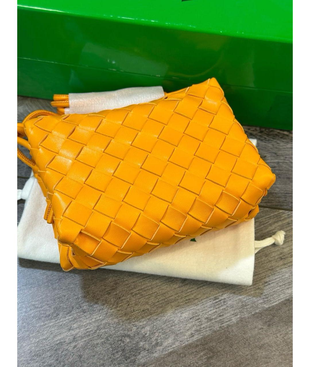 BOTTEGA VENETA Оранжевая кожаная сумка через плечо, фото 3