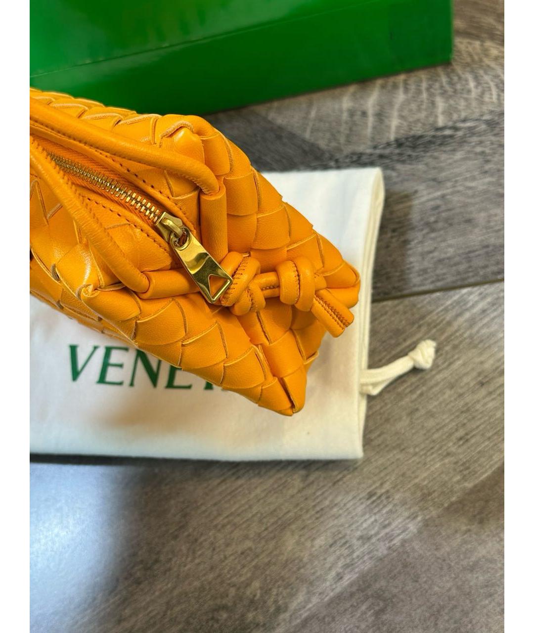 BOTTEGA VENETA Оранжевая кожаная сумка через плечо, фото 5