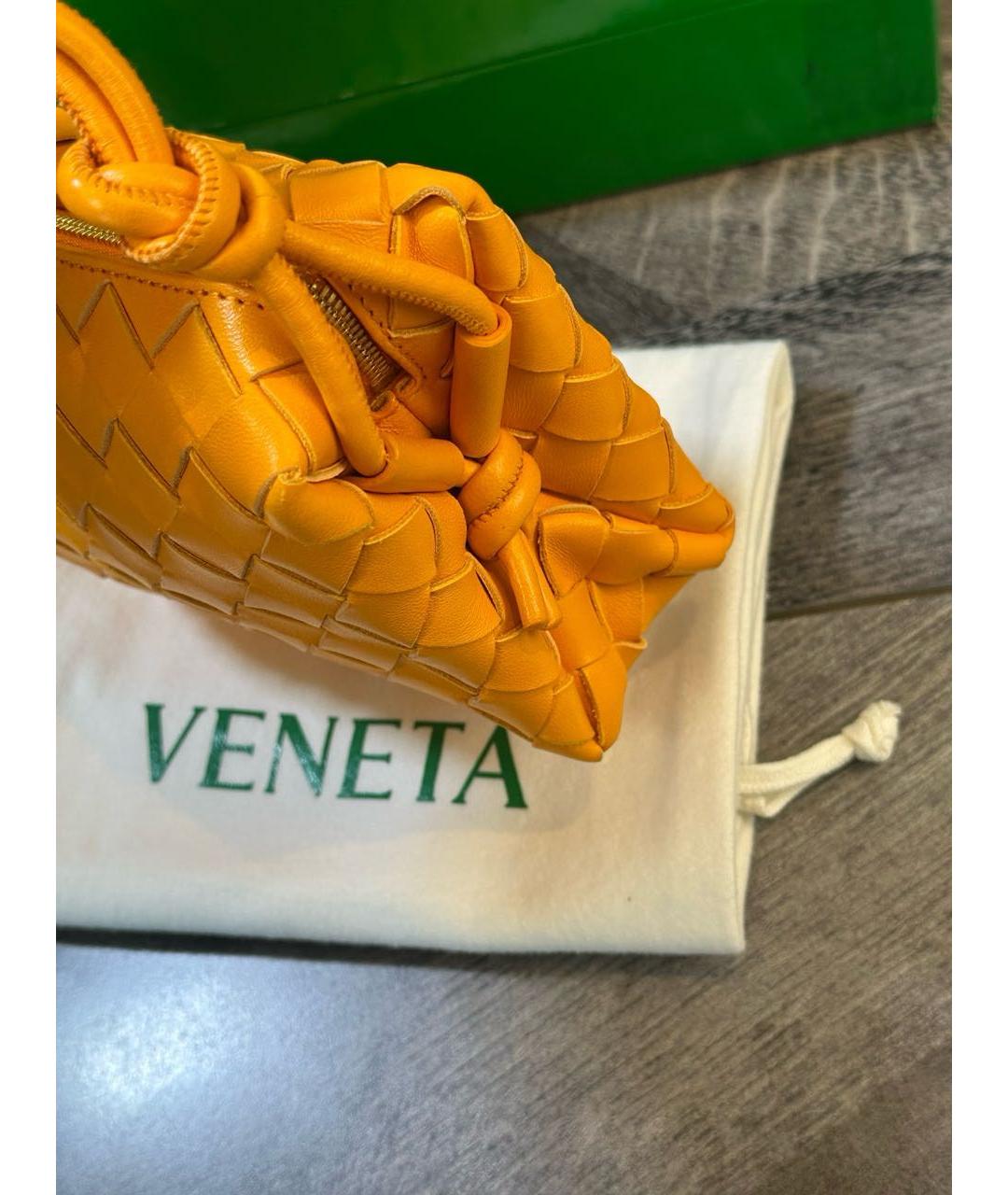 BOTTEGA VENETA Оранжевая кожаная сумка через плечо, фото 6