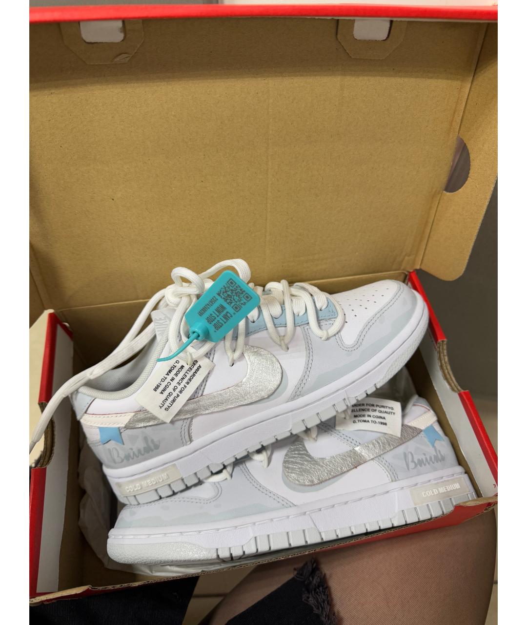 NIKE Белые кожаные кроссовки, фото 5