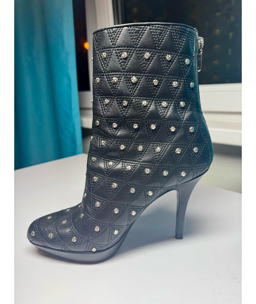 VERSACE Черные кожаные ботильоны, фото 8