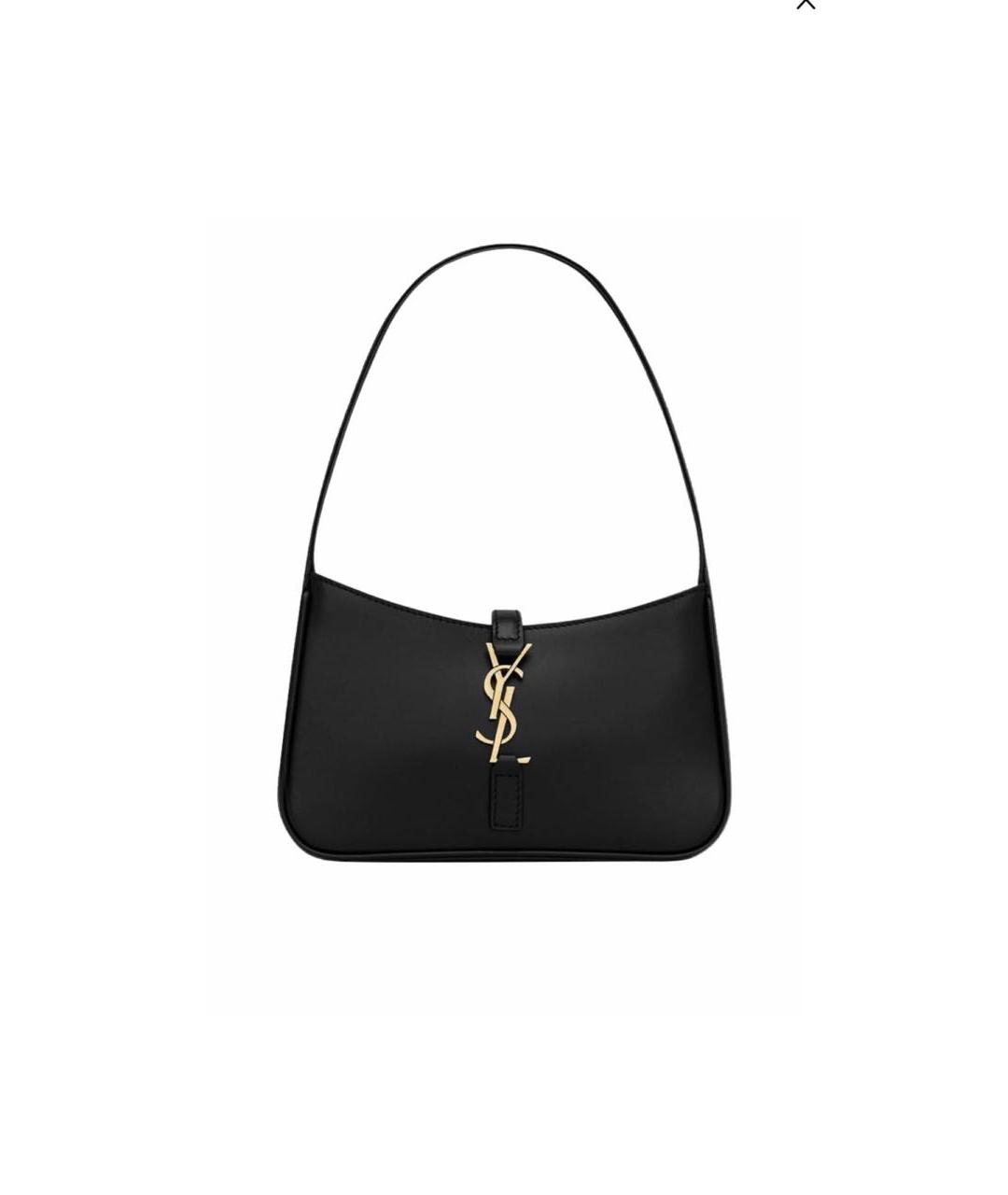 SAINT LAURENT Черная кожаная сумка с короткими ручками, фото 4
