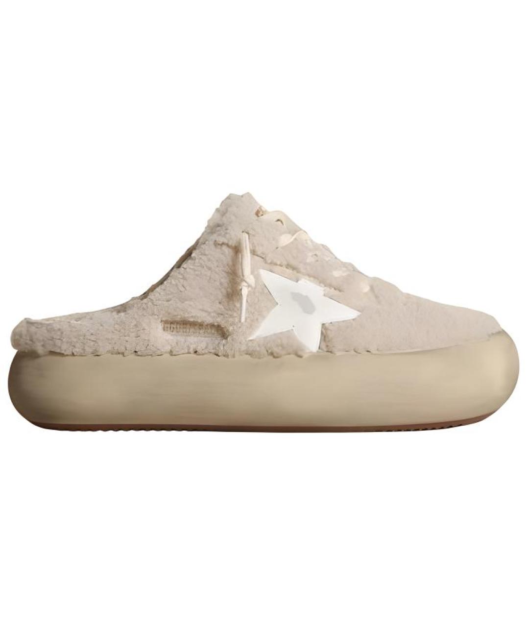 GOLDEN GOOSE DELUXE BRAND Бежевые мюли, фото 1